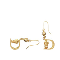 Christian Dior Logo Buckle Gold Rhinestone Crystal Hoop Earrings
