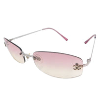 Chanel Pink Tinted CC Logo Rimless Sunglasses 4002