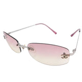 Chanel Pink Tinted CC Logo Rimless Sunglasses 4002