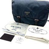 Prada Navy Blue Nylon Logo Shoulder Crossbody Bag
