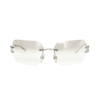 Chanel CC Logo Silver Clear Rimless Sunglasses 4068