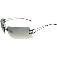 Chanel Silver Grey CC Logo Rimless Sunglasses 4051