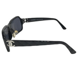 Chanel Black Quilted Silver CC Logo Sunglasses 5050