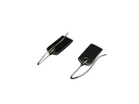 Christian Dior Logo Name Tag Spellout Silver Hoop Earrings
