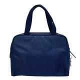 Prada Dark Navy Blue Logo Boston Tote Hand Bag