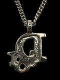 Christian Dior Silver Logo Rhinestone Crystal Chain Necklace