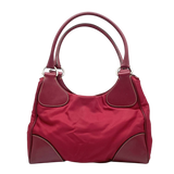 Prada Red Nylon Tessuto Leather Shoulder Bag