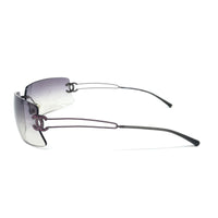 Chanel CC Logo Silver Purple Rimless Rhinestone Sunglasses 4051-B