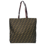 Fendi Zucca Pattern Tote Bag Khaki Dark Brown