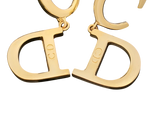 Christian Dior Monogram CD Logo Gold Hoop Earrings