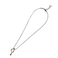 Christian Dior Logo Key Motif Silver Necklace