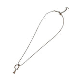 Christian Dior Logo Key Motif Silver Necklace