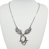 Christian Dior Silver Logo Wing Necklace John Galliano