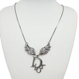 Christian Dior Silver Logo Wing Necklace John Galliano