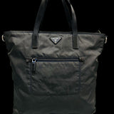 Prada Black Nylon Tessuto Leather Crossbody Tote 2 Way Bag