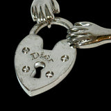 Christian Dior Silver Metal Heart Padlock Bracelet Anklet