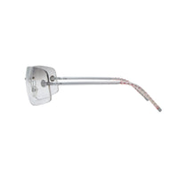 Chanel Rimless Silver Transparent Clear Sunglasses 4035
