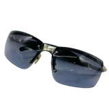 Chanel Silver Navy Blue Rimless Sunglasses 4009