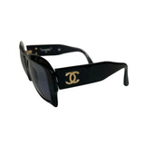 Chanel Gold CC Logo Black Sunglasses 02464