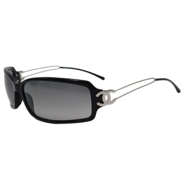 Chanel Black Silver Foldable CC Logo Sunglasses 5038