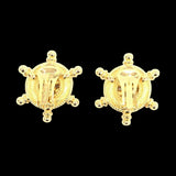 Christian Dior Nautical Gold Rhinestone Clip Earrings