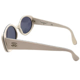 Chanel White Gold Logo Sunglasses 08850 C0200