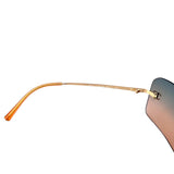 Chanel Silver Logo Orange Blue Tinted Rimless Sunglasses 4017