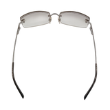 Chanel CC Logo Silver Clear Rimless Rhinestone Sunglasses 4093-B