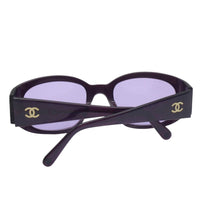 Chanel Purple Tinted Gold CC Logo Sunglasses