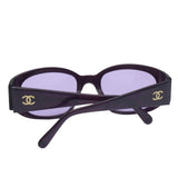 Chanel Purple Tinted Gold CC Logo Sunglasses