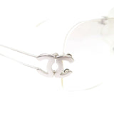 Chanel CC Logo Silver Clear Rimless Sunglasses 4068