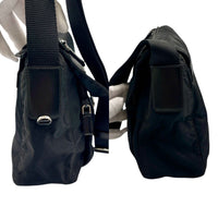 Prada Black Tessuto Nylon Logo Crossbody Shoulder Messenger Buckle Bag