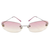 Chanel Pink Tinted CC Logo Rimless Sunglasses 4002
