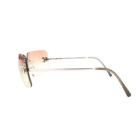 Chanel CC Logo Silver Salmon Pink Tinted Rhinestone Sunglasses