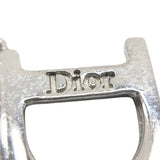 Christian Dior Monogram CD Logo Rhinestone Silver Hoop Earrings