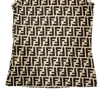 Fendi Beige Brown Zucca Monogram Pattern Tank Top