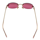 Christian Dior Pink Red Gold Rimless Logo Sunglasses