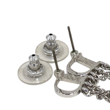 Christian Dior Rhinestone Crystal Dangling Silver Earrings