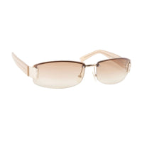 Gucci Camel Brown Cream Rimless Silver Sunglasses 1799