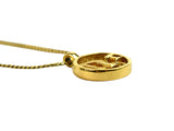 Christian Dior Logo Gold Black Circle Vintage Necklace