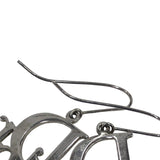 Christian Dior Logo Spellout Silver Hoop Earrings