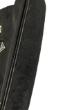 Prada Nylon Black Logo Calf Leather Tote Shoulder Bag