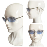 Chanel Blue Silver Rimless Sunglasses 4067