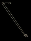Christian Dior Silver Logo Rhinestone Crystal Chain Necklace