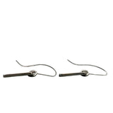 Christian Dior Dog Tag Silver Crystal Rhinestone Drop Earrings