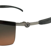 Chanel Silver Logo Orange Blue Tinted Rimless Sunglasses 4011