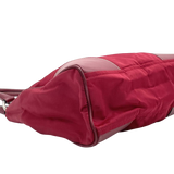 Prada Red Nylon Tessuto Leather Shoulder Bag