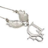 Christian Dior Silver Logo Wing Necklace John Galliano