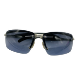 Chanel Silver Navy Blue Rimless Sunglasses 4009