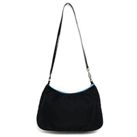Prada Black Blue Nylon Cleo Shoulder Bag